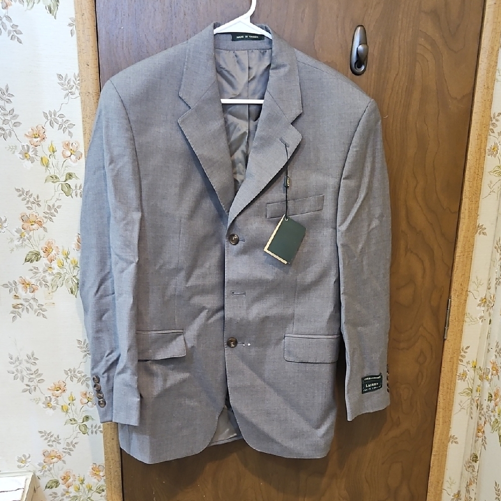 Ralph Lauren Men's Gray Blazer 40 SHORT 34W~120's @ Cashmere.